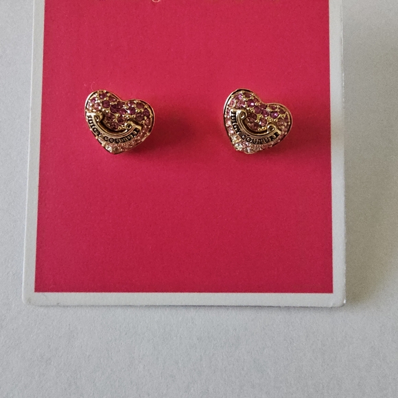 NWT Juicy Couture Gradient Pave Heart Charm Bracelet/Earring Set - Picture 4 of 6